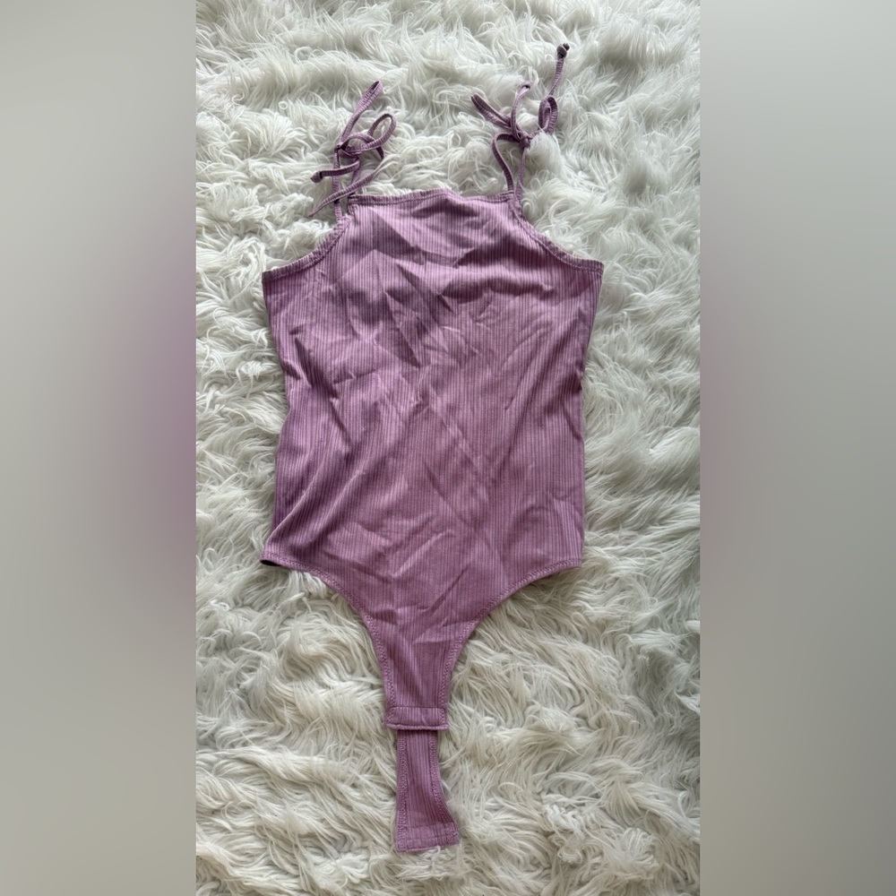 BCBGeneration Pink Ribbed Bodysuit One Piece